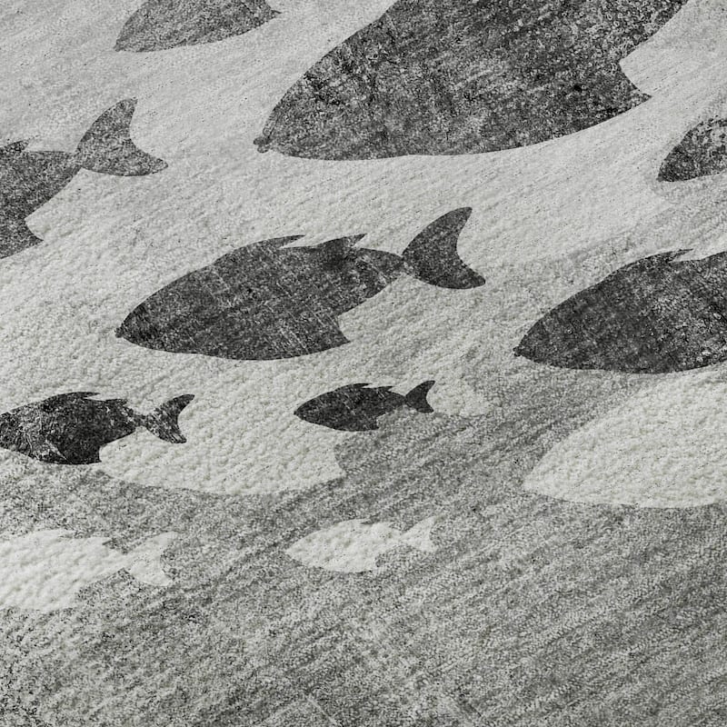 Premium Washable Super Modern Fish Soft Mayfield Rug