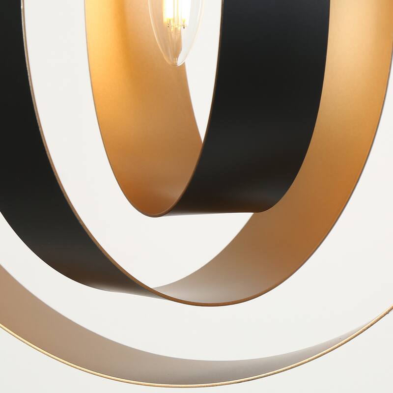 Dsmll Mid-century Modern 4-Light Chandelier Black Gold Lantern Pendant Lights for Dining Room