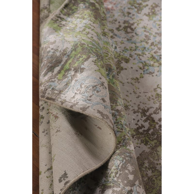 Multicolor Modern Abstract Area Rug Hand-Knotted Wool Carpet - 5'7"x 8'0"