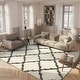 preview thumbnail 7 of 18, SAFAVIEH Dallas Shag Giusy Trellis 1.5-inch Thick Rug - Navy/Ivory - 5' 1" x 7' 6"