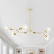 preview thumbnail 22 of 24, Adjustable Chandelier Pendant Gold Chandelier with Clear Glass Shades 5 Light