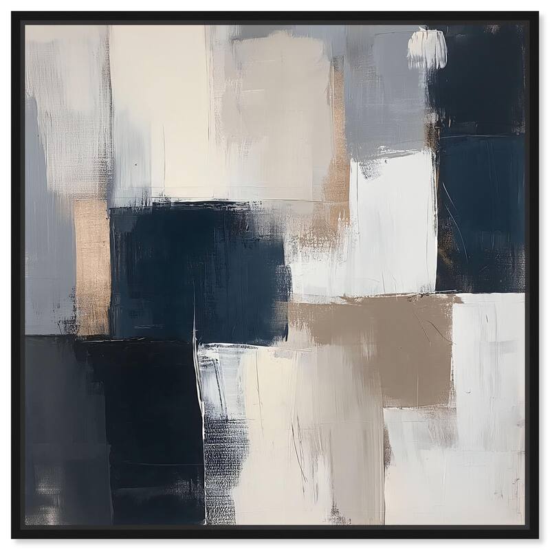Blue Mood Depth III Canvas by Art Remedy - Black - 30" x 30"