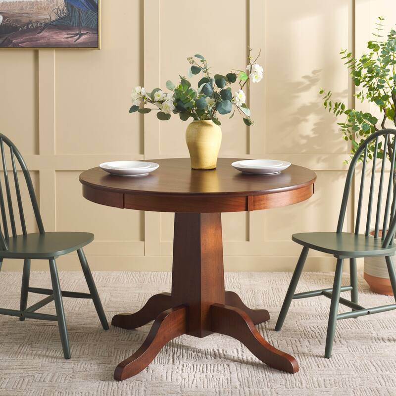 SAFAVIEH Sergio Rustic Café Brown Round Dining Table - 40"W x 40"D x 30"H