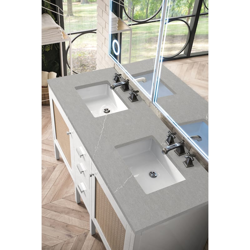 James Martin Vanities Addison 60" Double Vanity, Glossy White