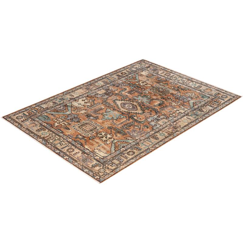Serapi One-of-a-Kind Hand-Knotted Area Rug - Orange - 4' 2" x 5' 10"