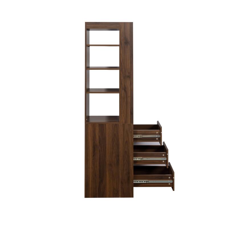 70.87" H 4-Tier Shelf Display Storage Cabinet,Modern Tall Bookcase