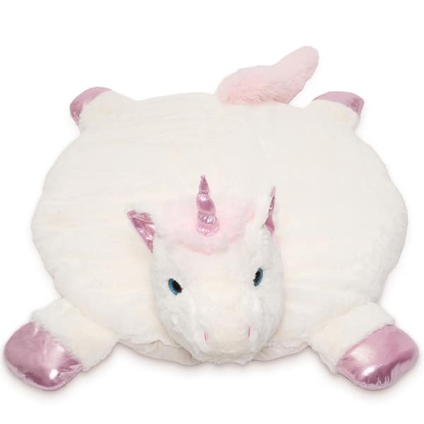 slide 2 of 6, Bearington Baby Dreamer 30 x 30 Inch Unicorn Plush Tummy Time Play Mat for Babies - Multi