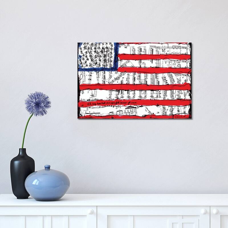 iCanvas "Home Of The Brave American Flag" by Elexa Bancroft Canvas Print - 12x18x1.5