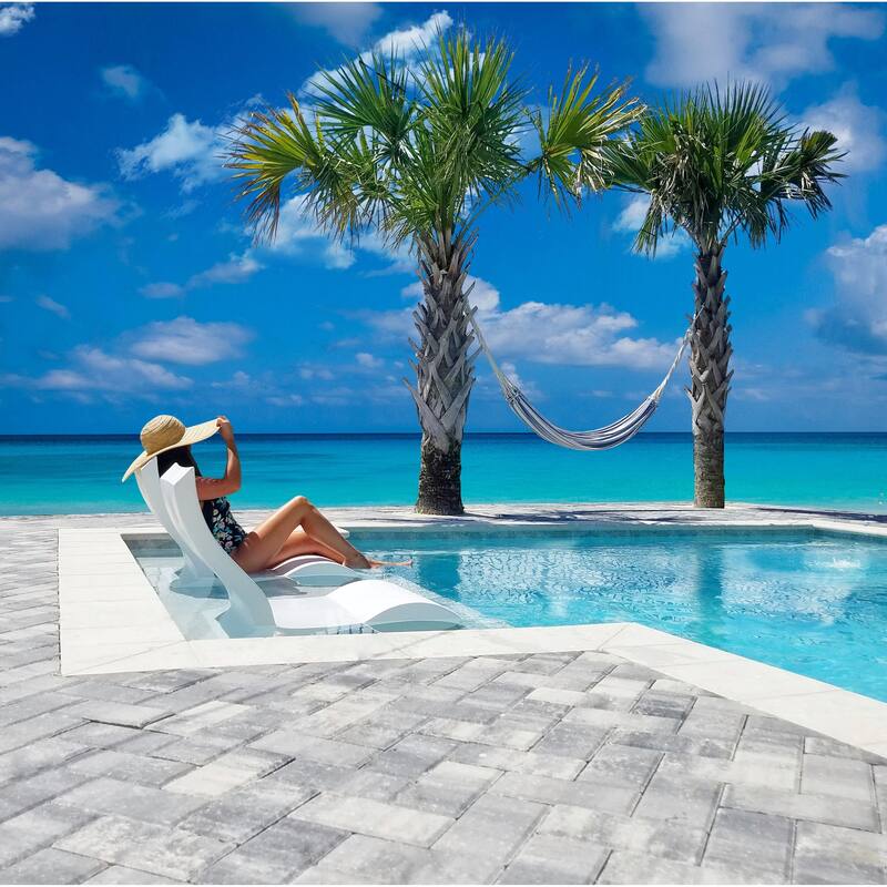 Ledge Lounger - Signature Lowback Chair - for in-Pool or On-Deck Use - Water Depths 0-9" - Set of 2