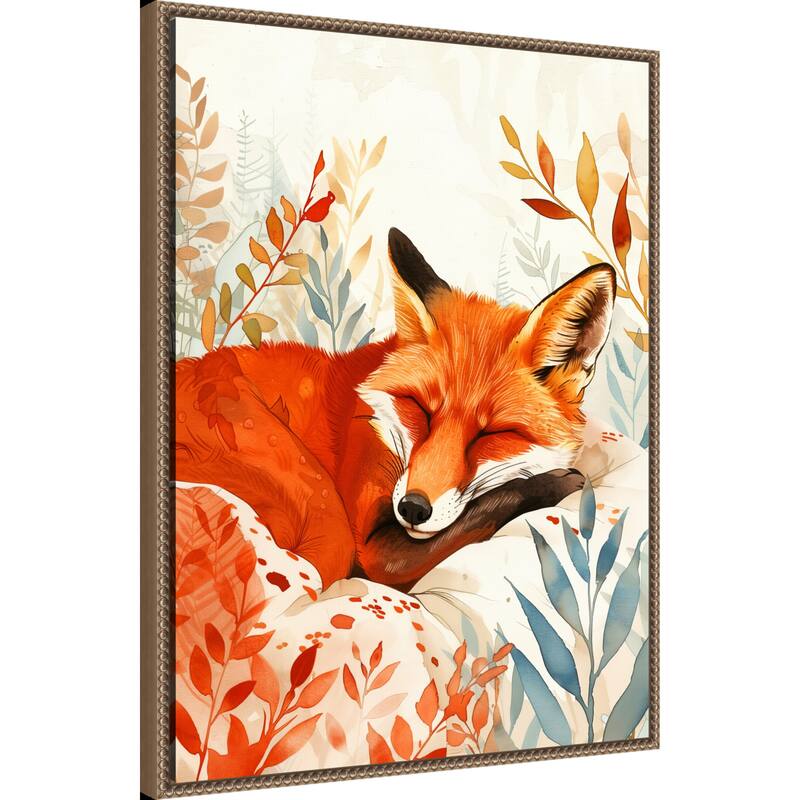 Napping Fox by Justyna Jaszke Framed Canvas Wall Art