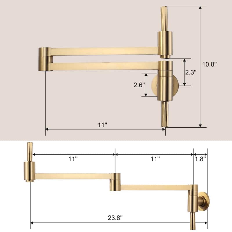 WOWOW Wall Mount Pot Filler Kitchen Faucet