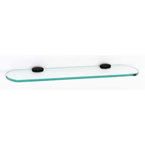 Alno Royale 18" Wide Glass Shelf with Metal Mounting Brackets