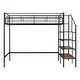 preview thumbnail 17 of 23, Twin Metal Loft Bed with Storage Ladder & Upper Grid Shelf - 250LB Capacity