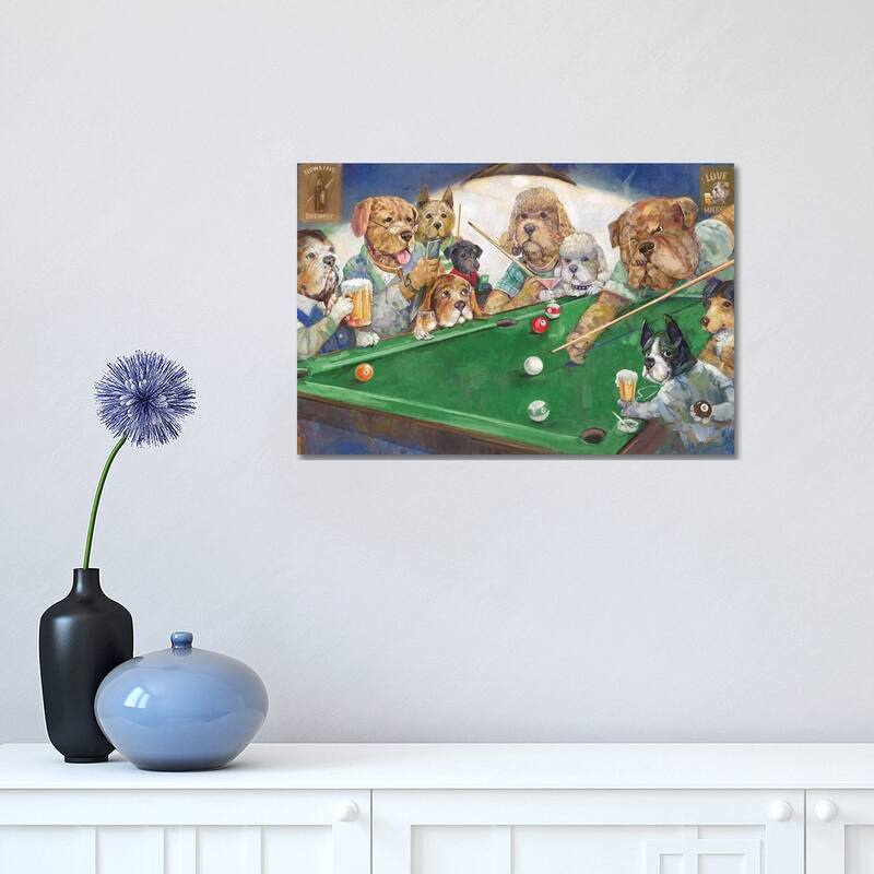 iCanvas "Pool Dogs" by Ruane Manning Canvas Print - 12x18x1.5