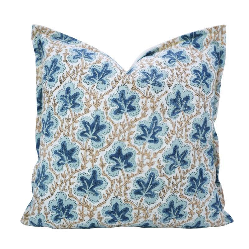 Fabdivine Handmade Block Print Cushion Cover Throw Home Décor Double Oxford Edges Pillow Case
