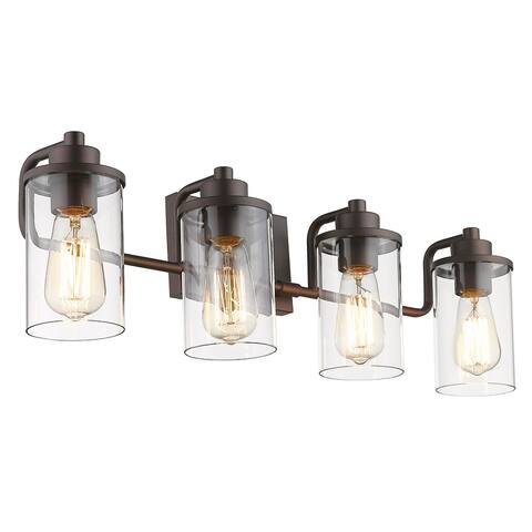 Bathroom Vanity Lights, Farmhouse Vintage Wall Lamp Lighting Fixture with Clear Glass Shades