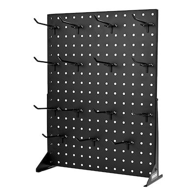 Black Tabletop Pegboard Display Stand 2 Set with 30 Hooks and 11 lbs Load - 13.19” x 4.49” x 17.32”