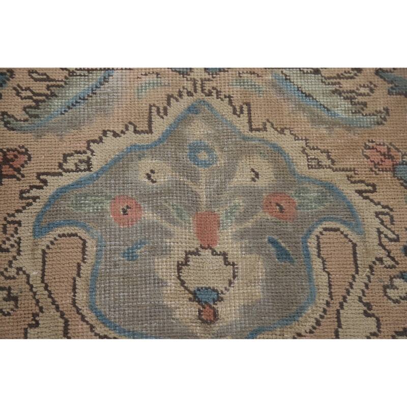 Hand Knotted Oriental 100% Wool Carpet Traditional Floral Pink Tabriz Area Rug - 12' 6'' X 9' 6''