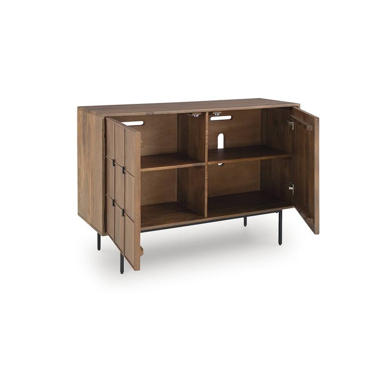 Signature Design by Ashley Juddins Light Brown/Black Accent Cabinet - 44.13" W x 16.25" D x 31.88" H