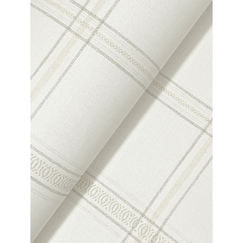 Chesapeake Auberge White Plaid Wallpaper
