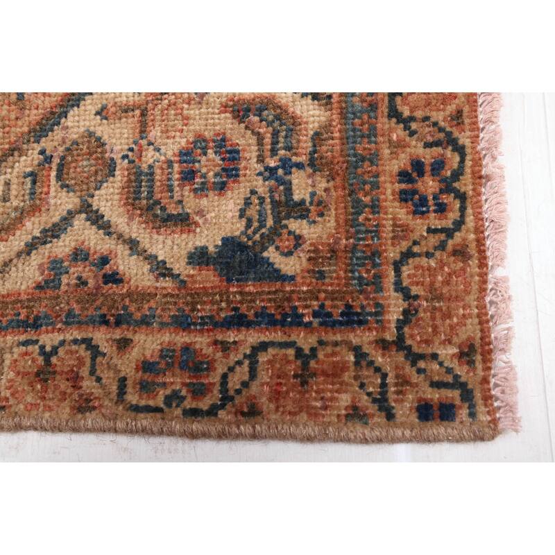 ECARPETGALLERY Hand-knotted Antalya Vintage Tan Wool Rug - 3'4 x 9'9