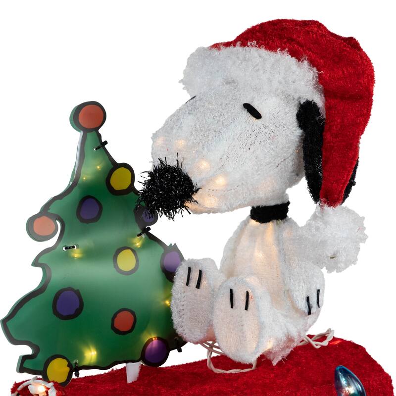 32" LED Peanuts Snoopy Mailbox Outdoor Christmas Decor Clear Lights - Multi