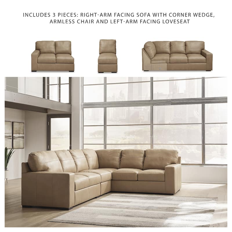 Signature Design by Ashley Bandon Brown 3-Piece Sectional - 127"W x 100"D x 41"H