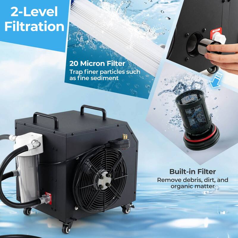 Costway Ice Bath Water Chiller with Universal Wheels Filtration System - See Details