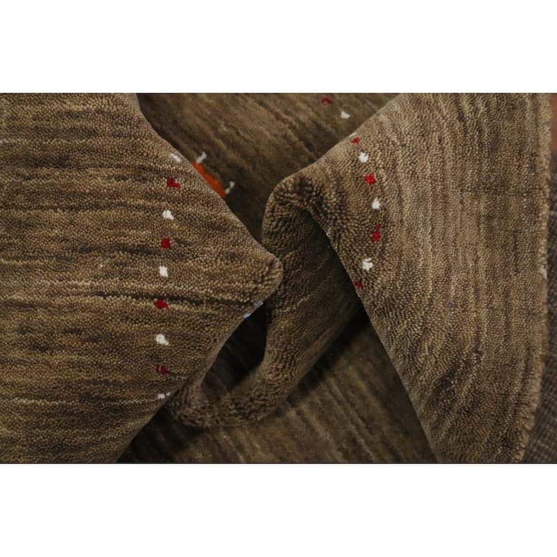 Hand Knotted Oriental 100% Wool Carpet Tribal Animal Pictorial Brown Gabbeh Area Rug - 6' 0'' X 4' 4''