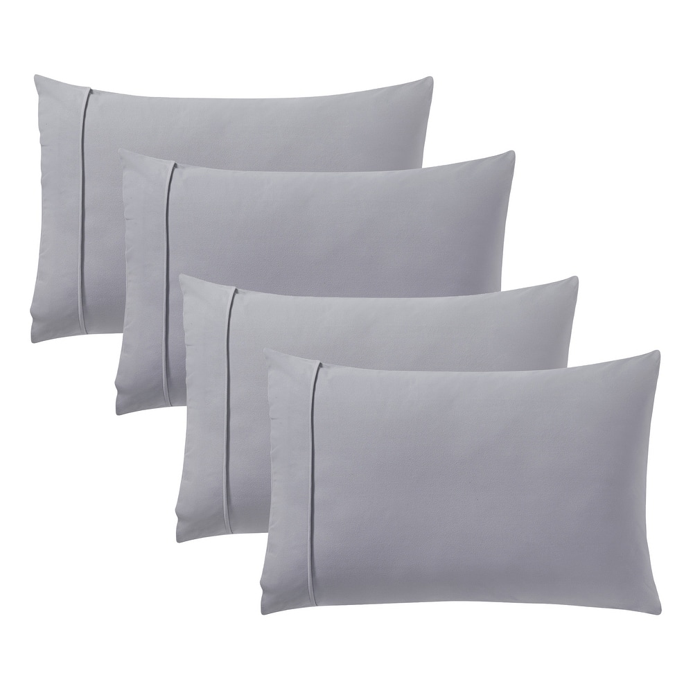 Sweet Home Collection Ultra Soft Solid Flannel Pillowcases (4-Pack)