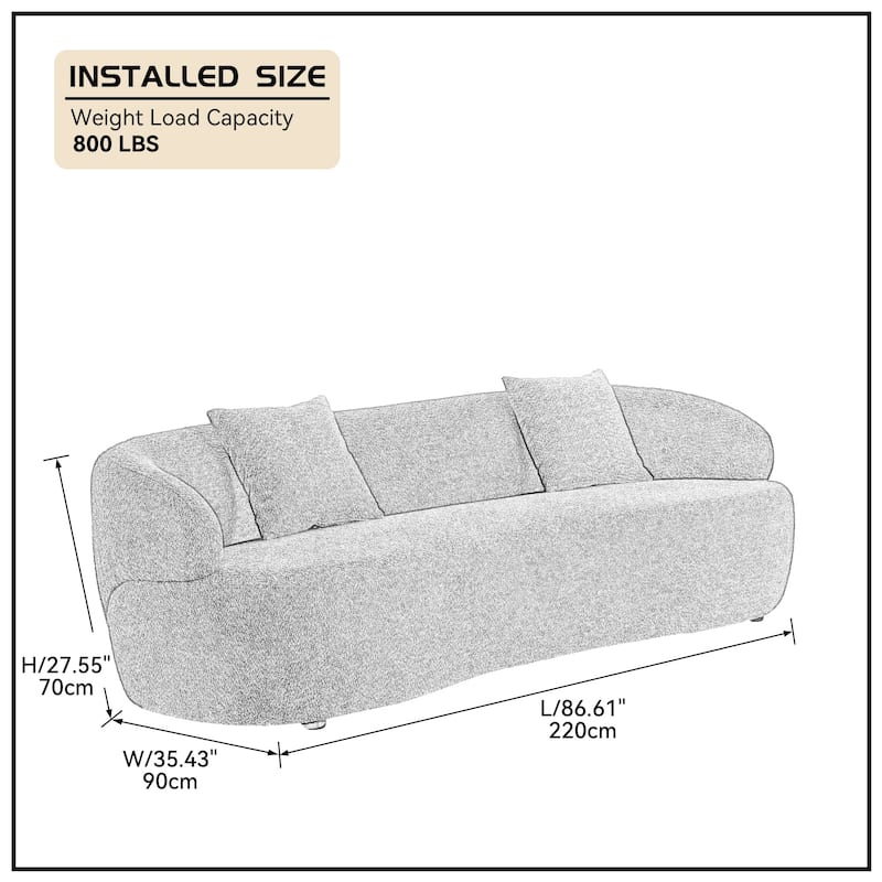 3-Seater Modern Contemporary Upholstered Fabric Sofa for Living Room