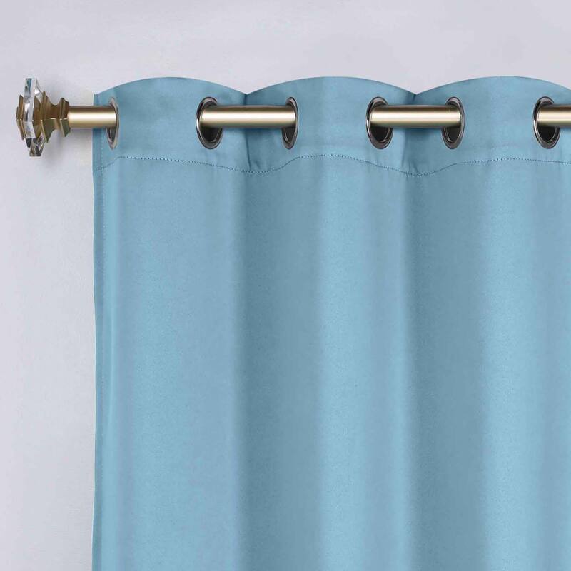 Superior Solid Machine Washable Room Darkening Blackout Curtains with Back Tabs, Set of 2