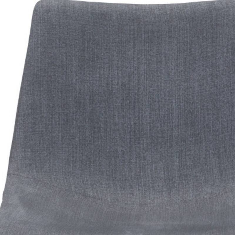 Set of 2 Modern Grey Dining Chairs with Upholstered Seat and Black Metal Legs for Living Room - 31.9”H x 18.5”W x 20.1”D