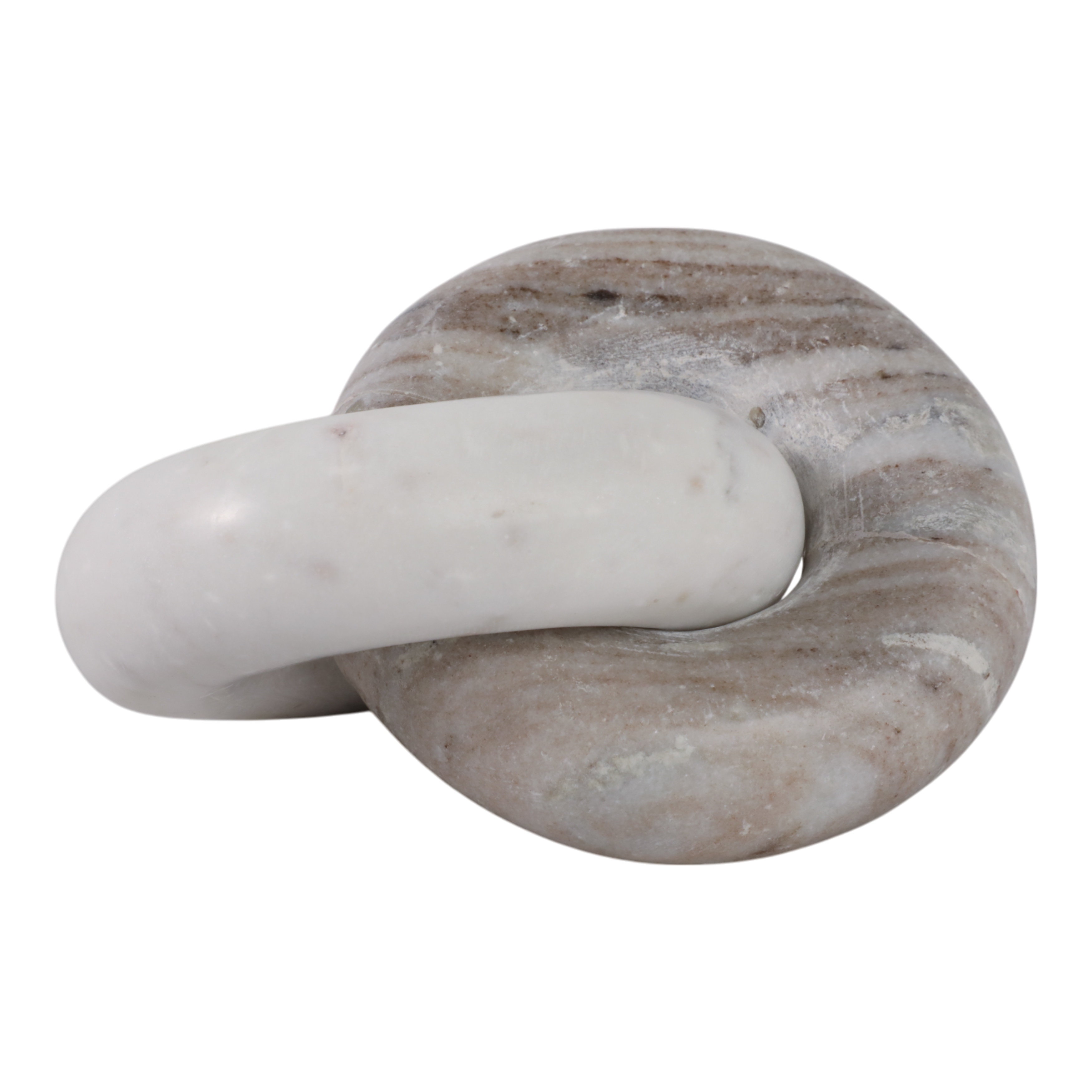 Decorative Object - Black & White Marble Double Ring, 7 in.