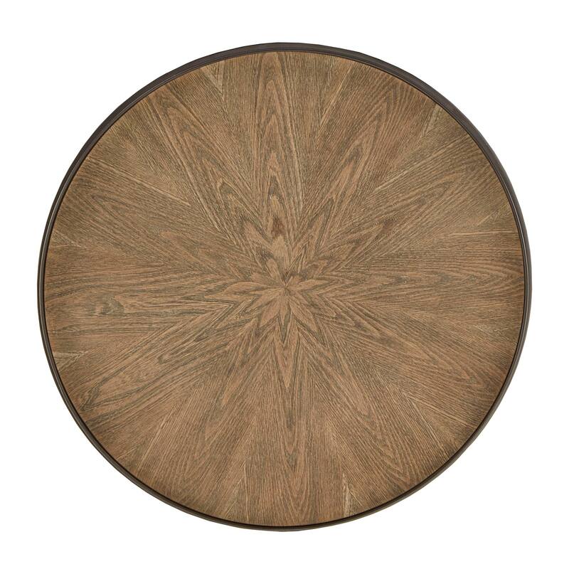 Bricken Grey Oak Finish Round Nesting Table Set by iNSPIRE Q Modern