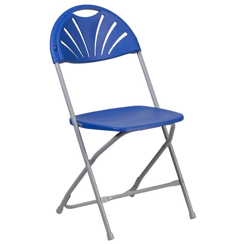 8 Pack 650 lb. Capacity Plastic Fan Back Folding Chair