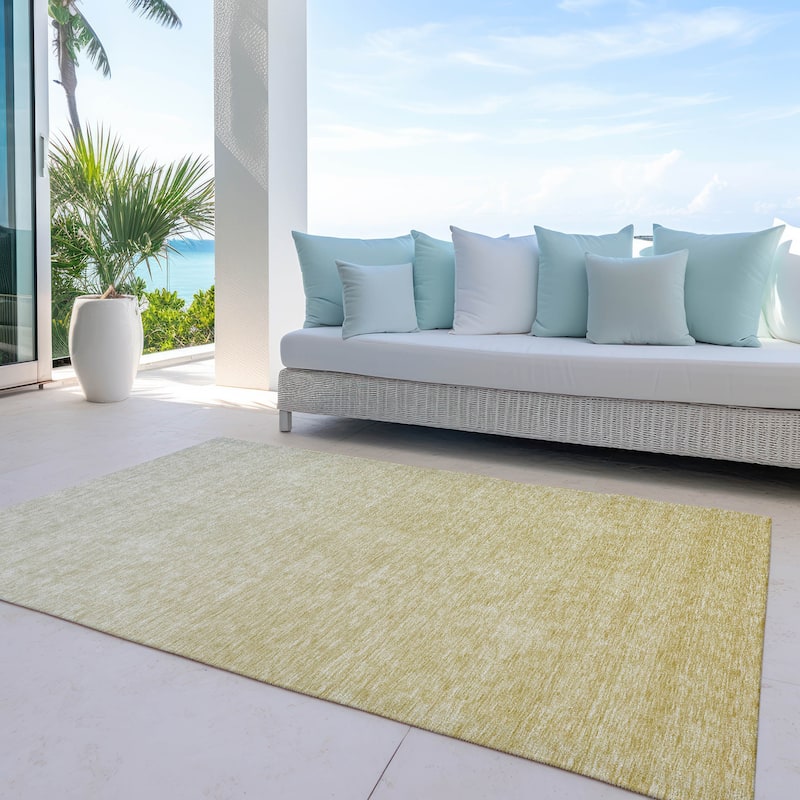 Machine Washable Indoor/ Outdoor Chantille Solid Ombre Rug - Wheat - 9' x 12'