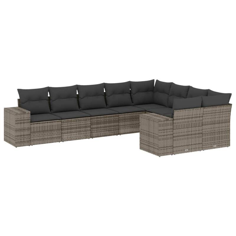 vidaXL Patio Sofa Set with Cushions Outdoor Conversation Furniture Poly Rattan