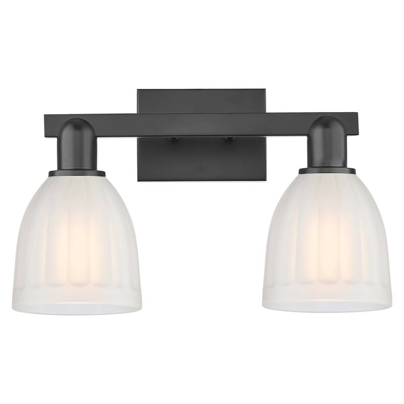 Innovations Lighting 716-2W-12-17 Brookfield Vanity Brookfield 2 Light - Matte Black / White