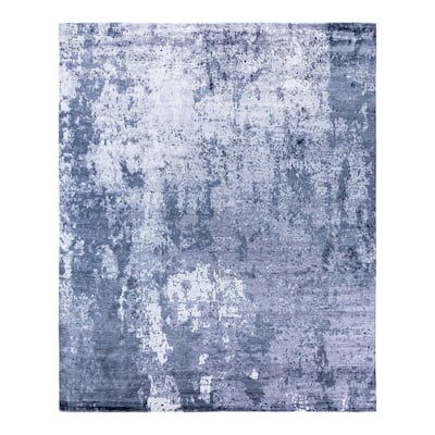 Modern One-of-a-Kind Hand-Knotted Area Rug, Light Blue - 8' 2" x 9' 10"
