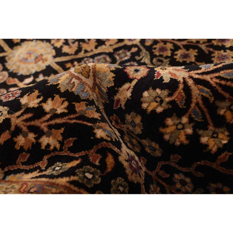 ECARPETGALLERY Hand-knotted Mirzapur Black, Dark Red Wool Rug - 7'8 x 9'9