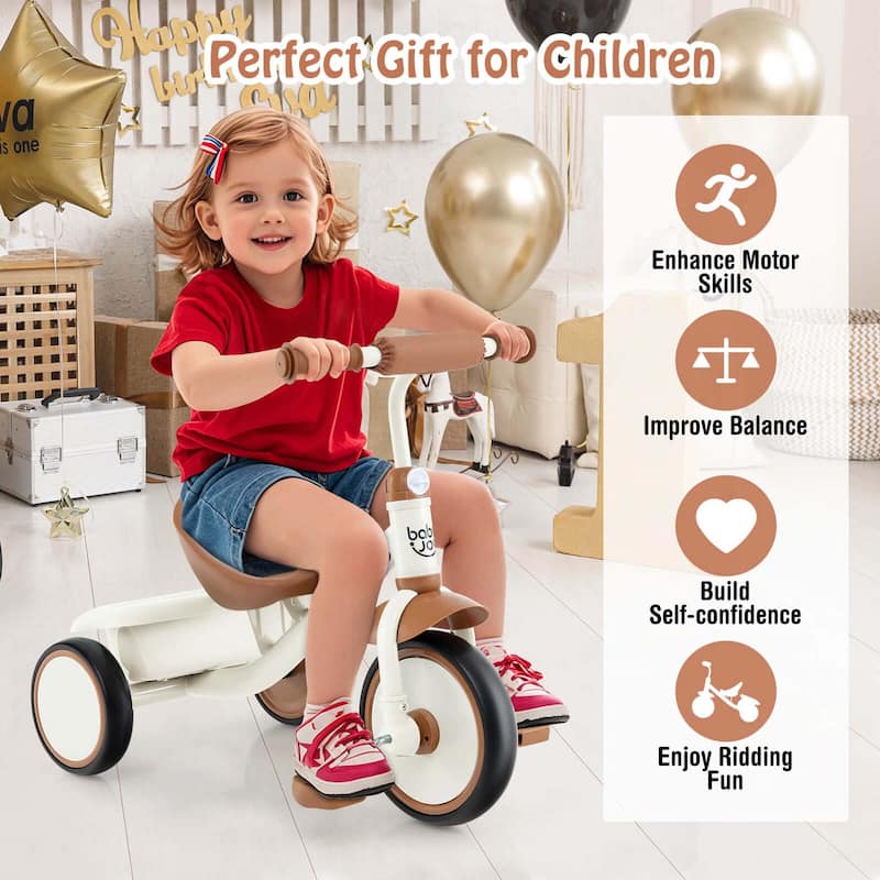 Babyjoy Kids Tricycle Toddler Trike with Adjustable Seat & Storage - See Details