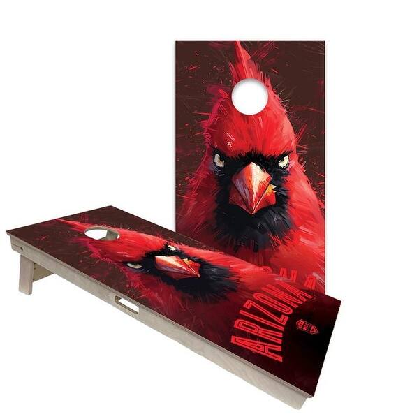 slide 2 of 6, Arizona Cardinals Regulation 2x4 Cornhole Board Set All-Weather - Include Carrying Case