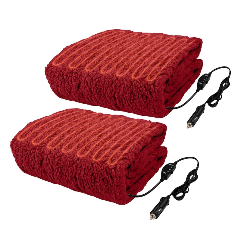 Heated Blanket 2Pack Portable 12V Electric Travel Blanket Set for