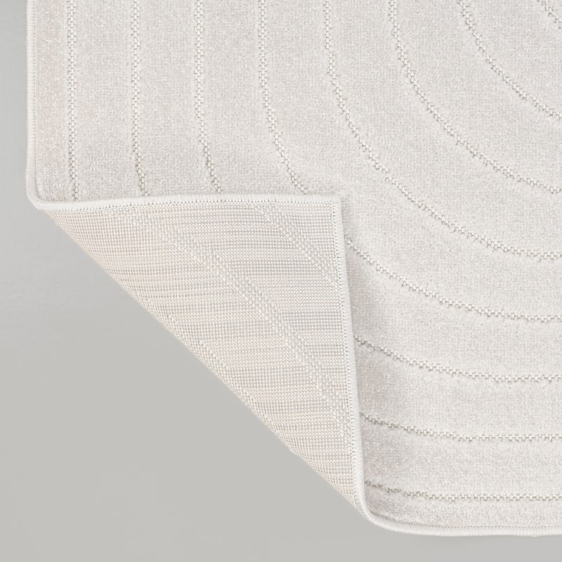 JONATHAN Y Anders High-Low Modern Scandinavian Arch Stripe Monotone Ivory Indoor/Outdoor Rug