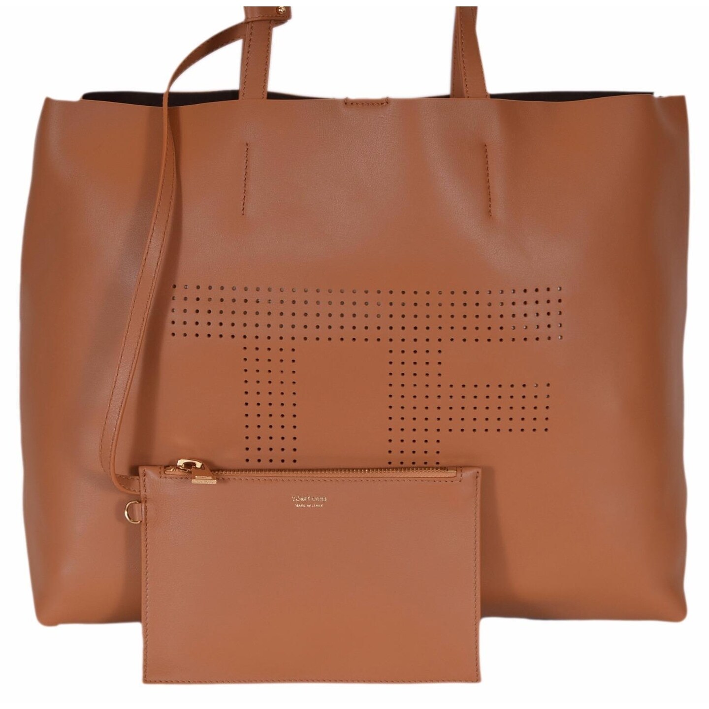 Shop Tom Ford Women S Perforated Tf Logo Leather Purse Handbag Tote Overstock 17768337