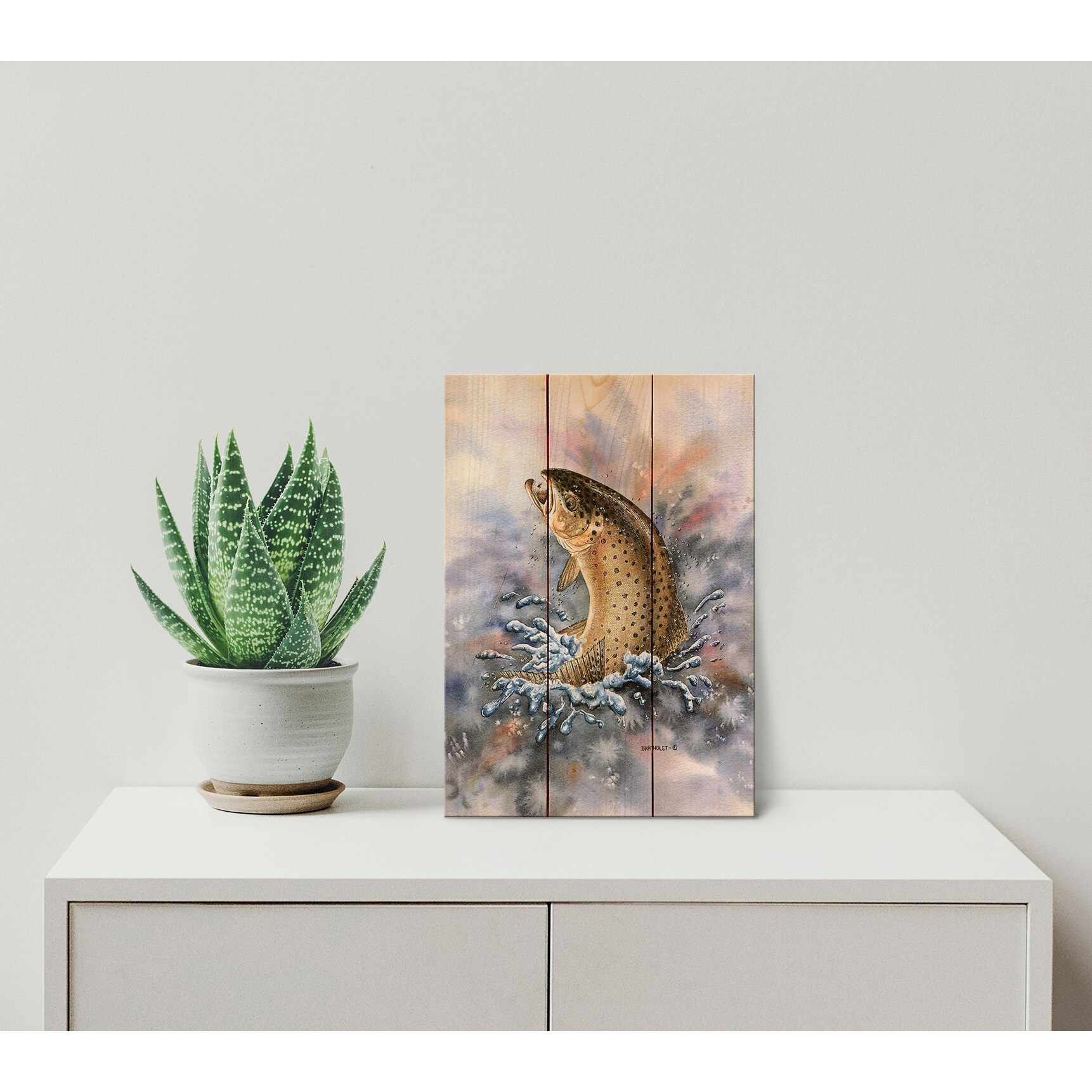 Bartholet S Fish On Brown Trout 11x15 Indoor Outdoor Wall Art Multi Color Overstock 21541095
