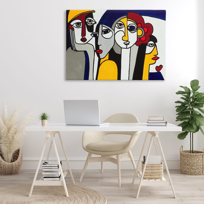 Stupell Primary Hues Faces Portrait Canvas Wall Art Design By Ruth Fromstein