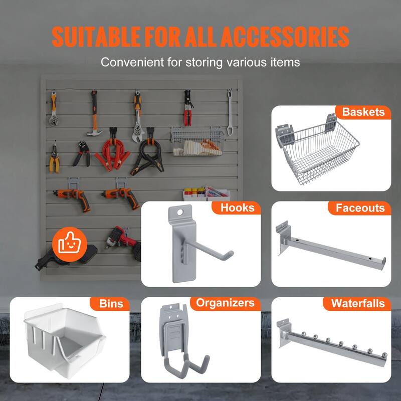 Heavy Duty Garage Slat Wall Organizer Panels with Universal Groove Design