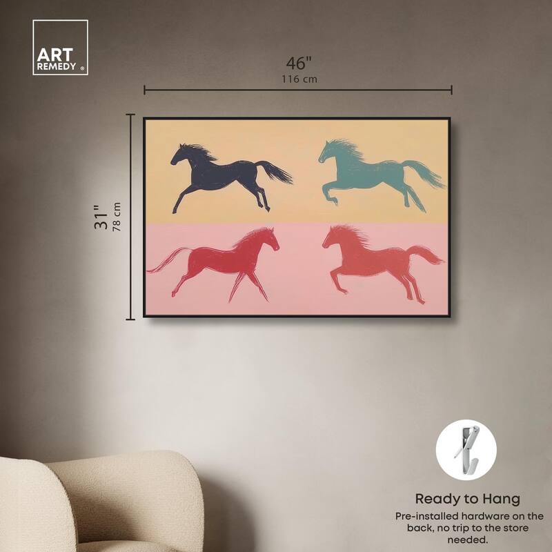 Galloping Quartet Canvas by Art Remedy